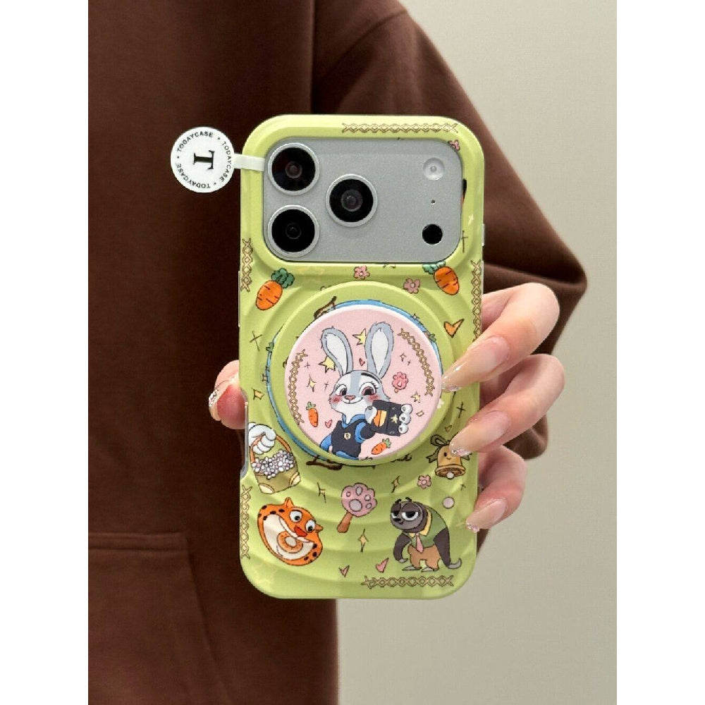 Ameigas Zootopia Partner Case - Judy Hopps & Nick Wilde Duo Design with 2-in-1 Magnetic Stand