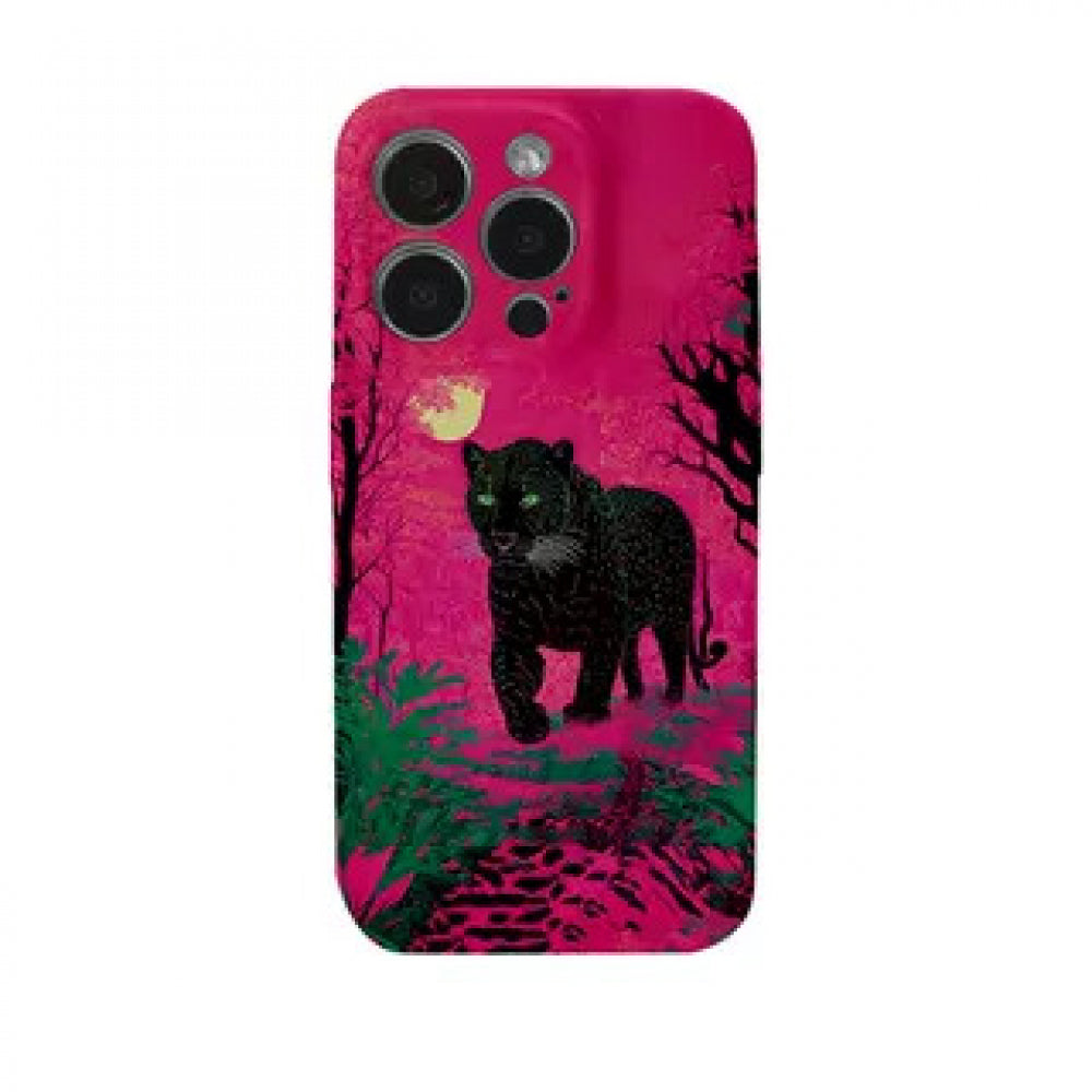 Ameigas Black Panther Oil Painting Dual-Layer Protective Phone Case