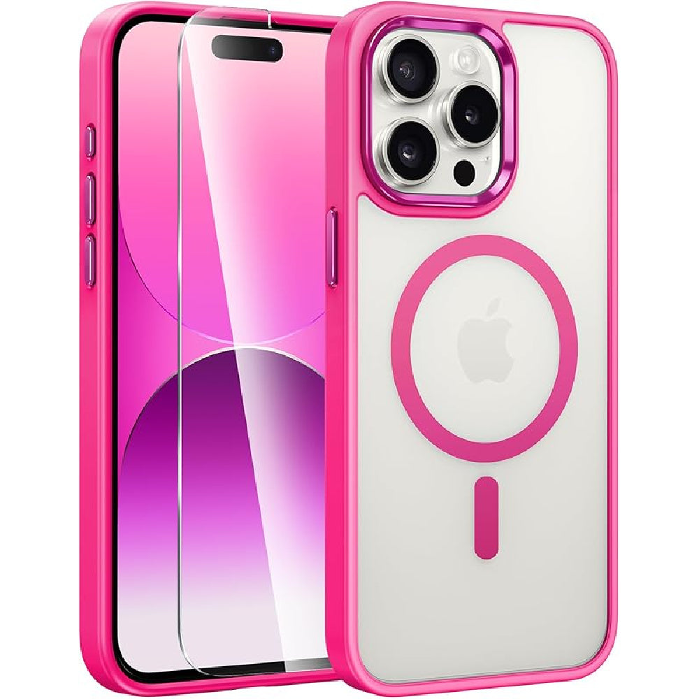 Ameigas Magnetic Translucent Matte Protective Phone Case with Camera Guard