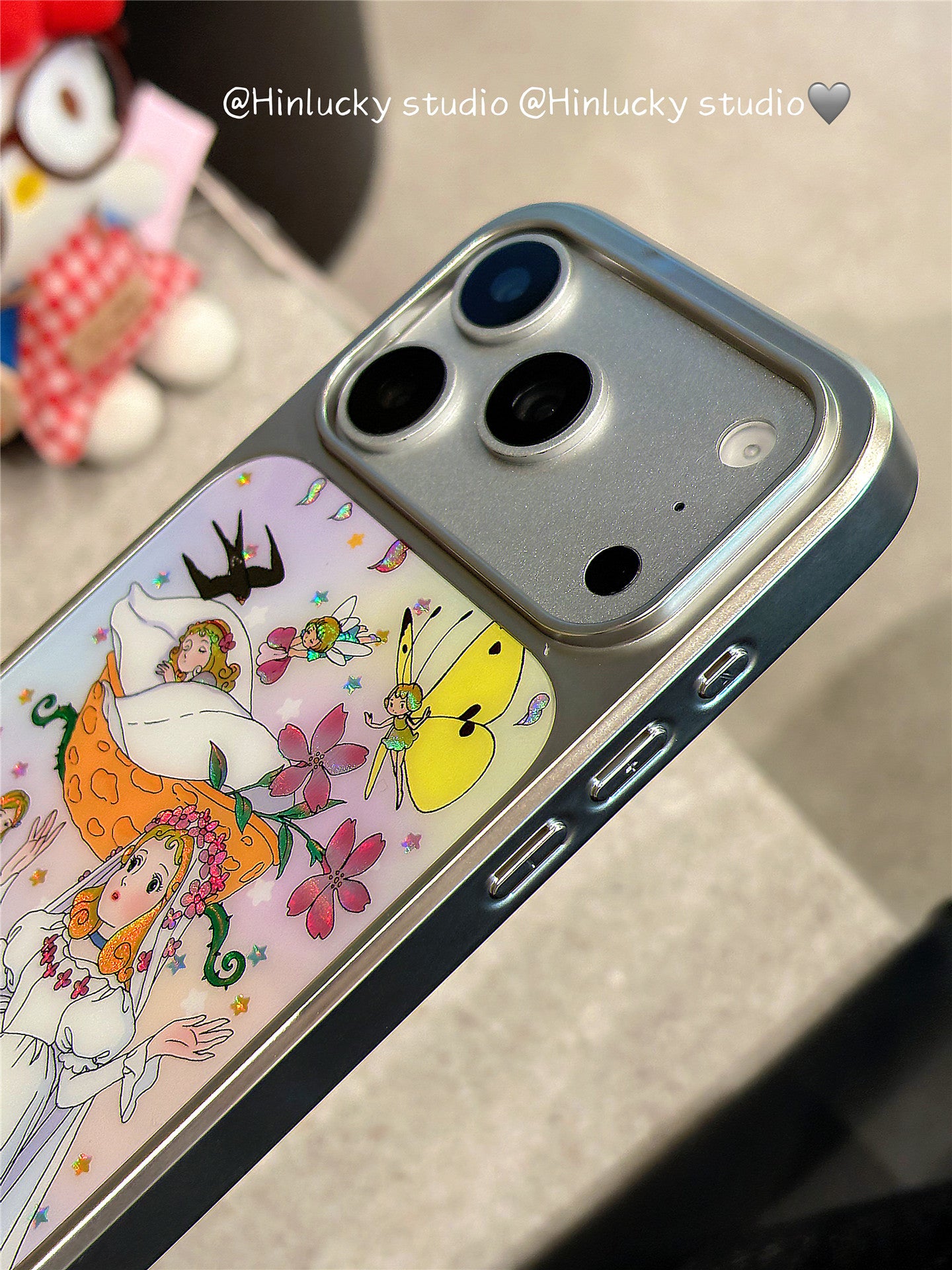 Ameigas Floral Butterfly Princess Electroplated Phone Case