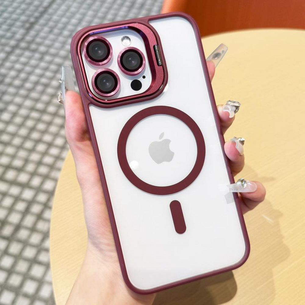 Ameigas Shockproof MagSafe Phone Case with Camera Stand & Lens Protection