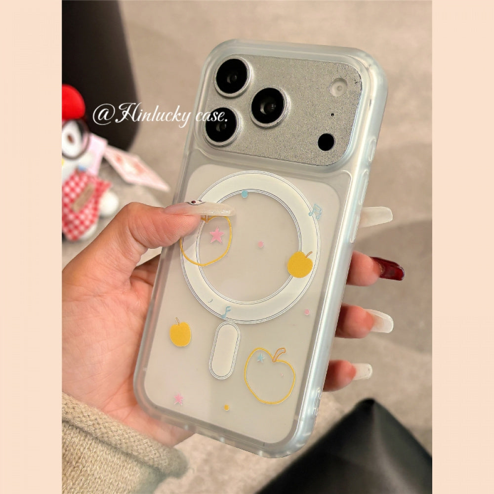 Ameigas Honey Line Apple Case - Korean Instagram Style MagSafe Frosted Cover