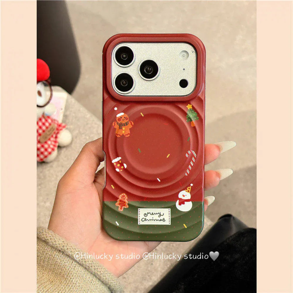 Ameigas Christmas Cat Sock Case | Festive Holiday MagSafe Stand Cover - Ameigas