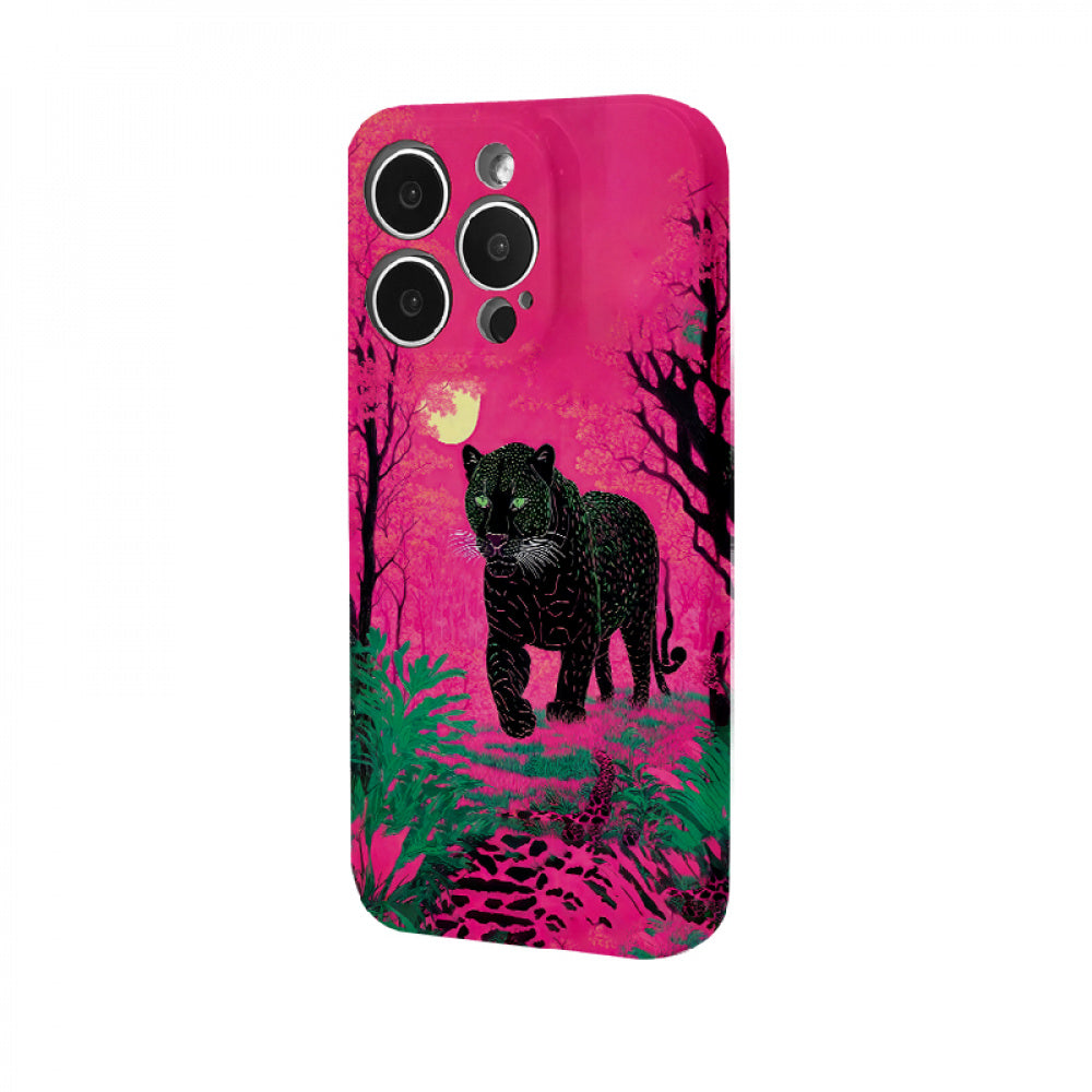 Ameigas Black Panther Oil Painting Dual-Layer Protective Phone Case