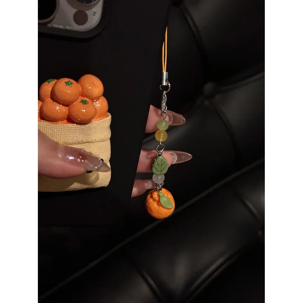 Ameigas 3D Orange Slice Case - Realistic Juicy Design with Detachable Fruit Charm & Full Protection - Ameigas