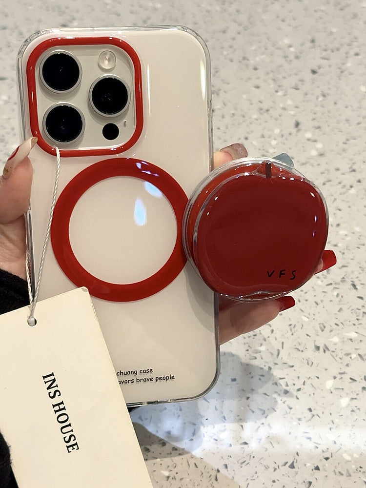 Ameigas Minimalist Red Magnetic Stand Protective Case
