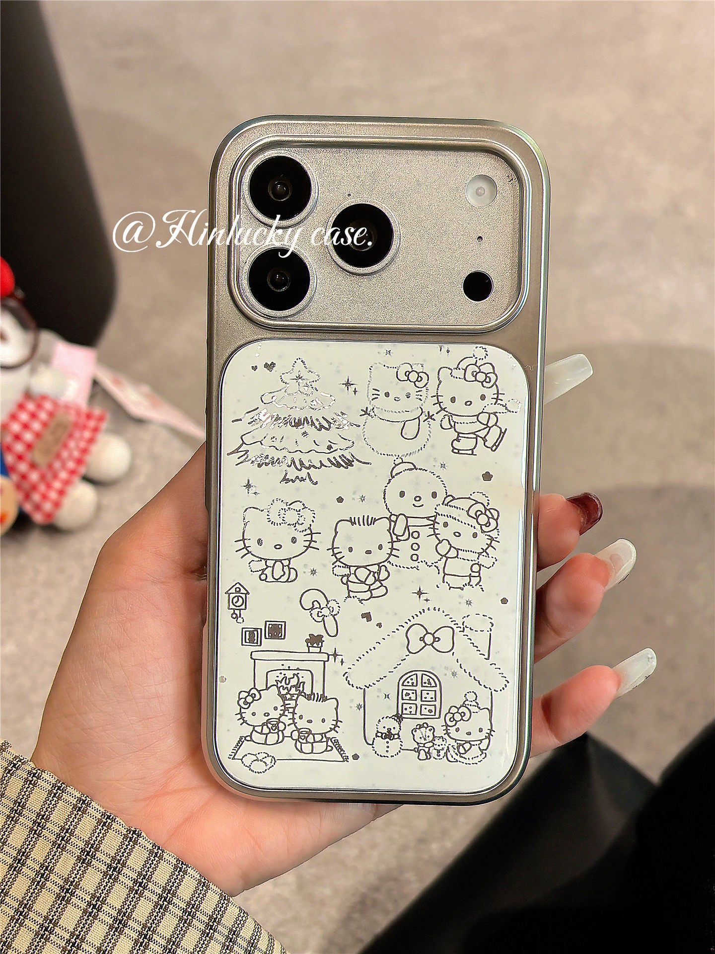 Ameigas Frosty Tale Case - Sparkling Snowman Kitty Electroplated Cover