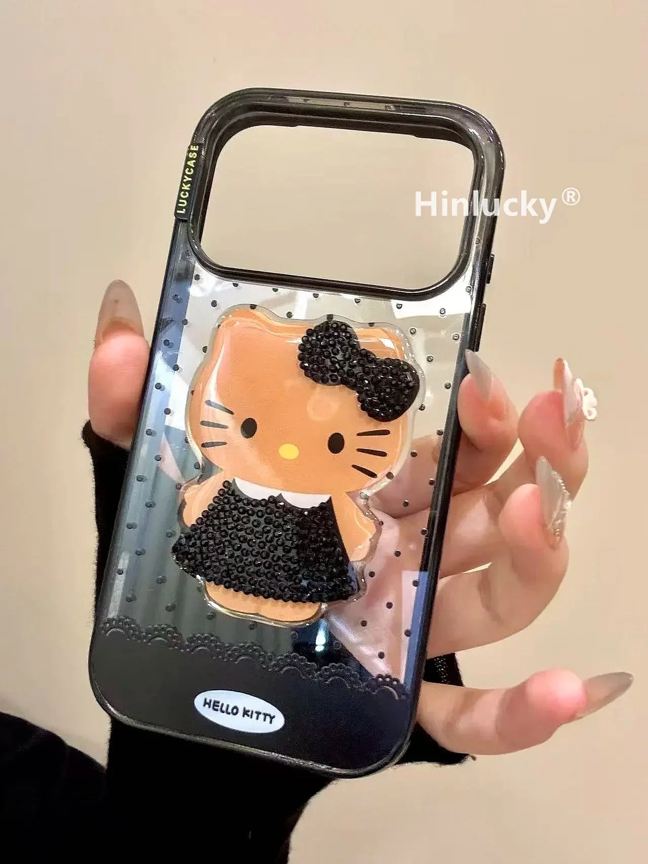 Ameigas Black Kitten Diamond Acrylic Phone Case - Ameigas