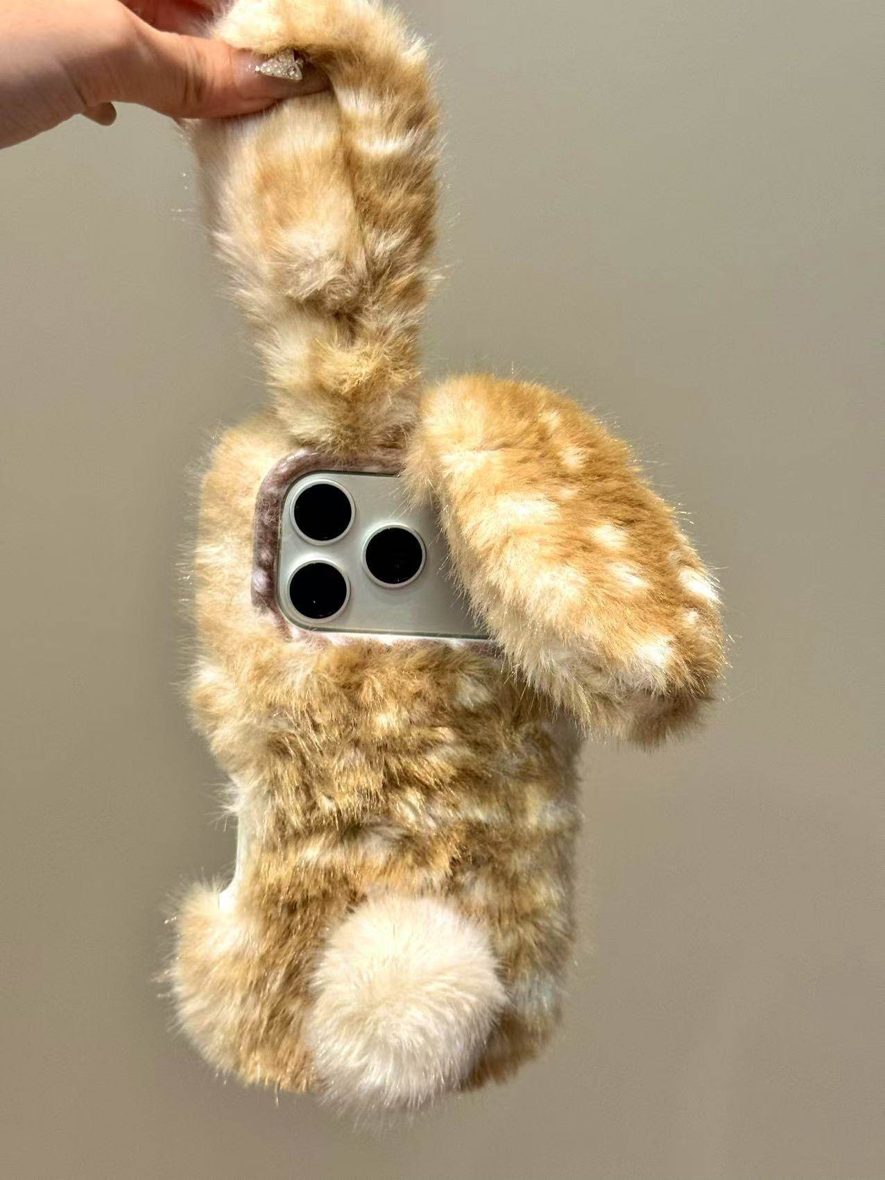 Ameigas Plush Bunny Polka Dot Cute Phone Case