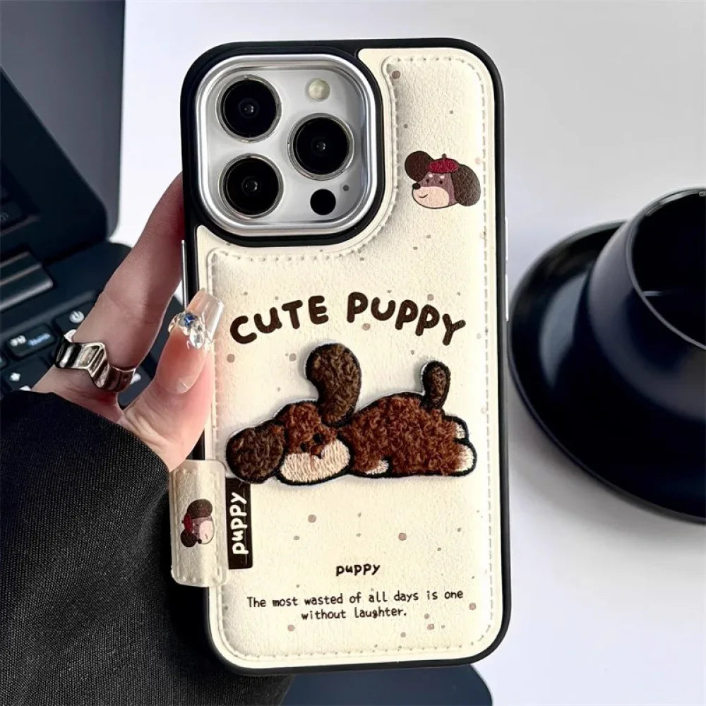 Ameigas Autumn Winter Leather Phone Case for iPhone 17 Pro Max – Shockproof Luxury Protective Cover for Women - Ameigas
