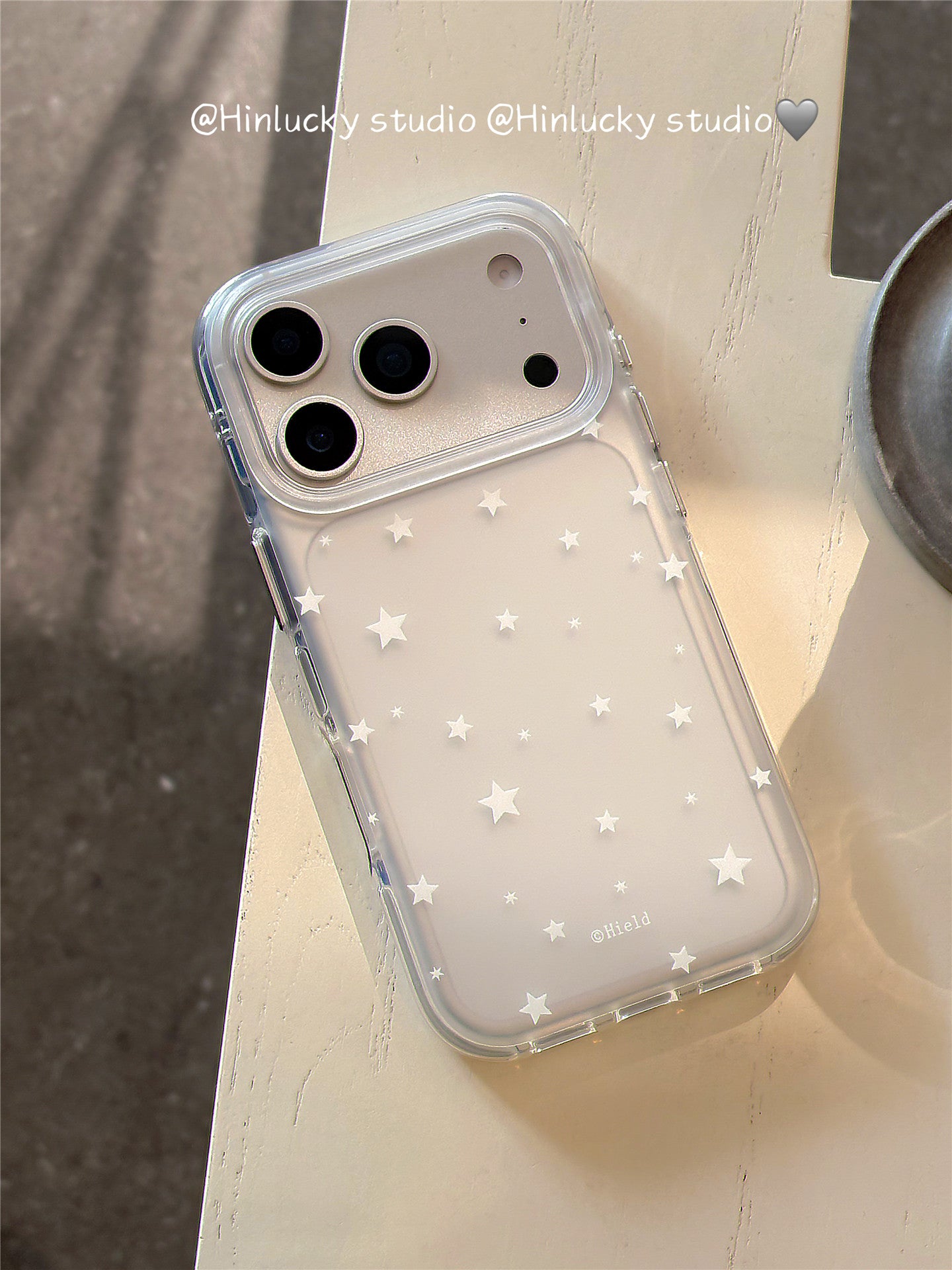 Ameigas Starry Frost Case - IMD Matte MagSafe Cover with Detachable Pompom Strap