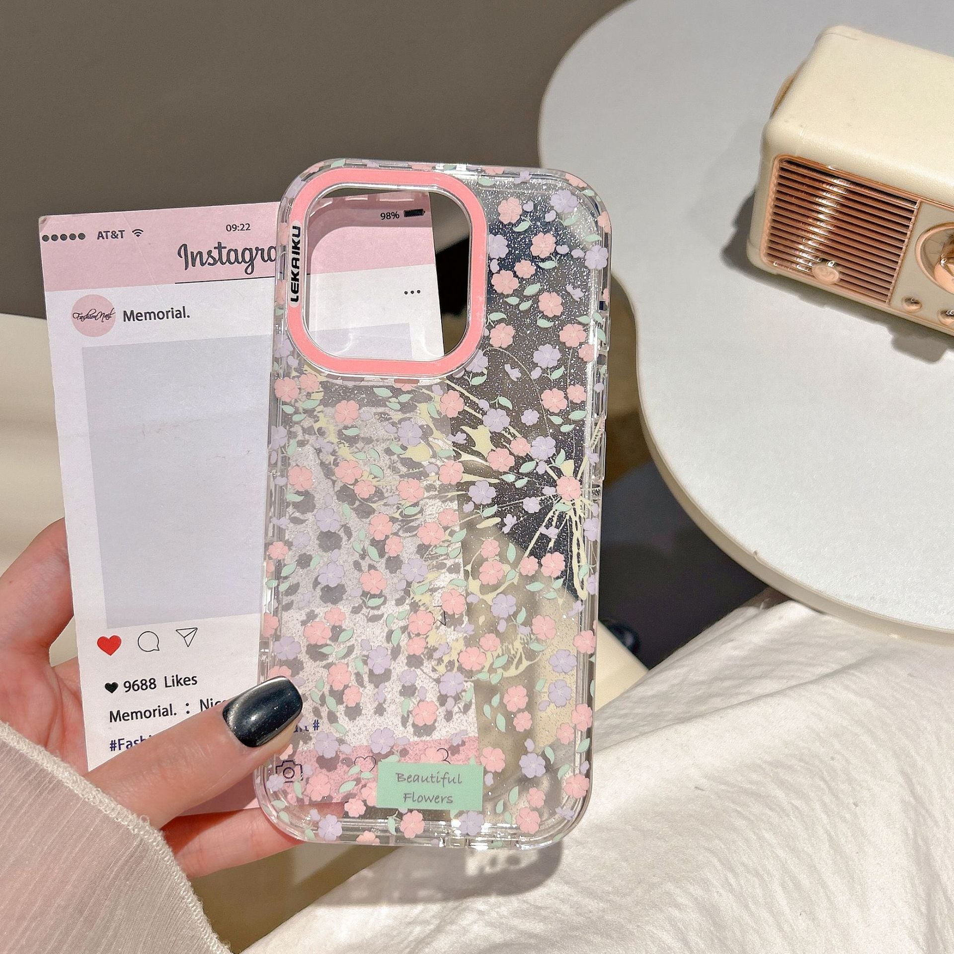 Ameigas Full Screen Flowers & Butterflies Protective Phone Case