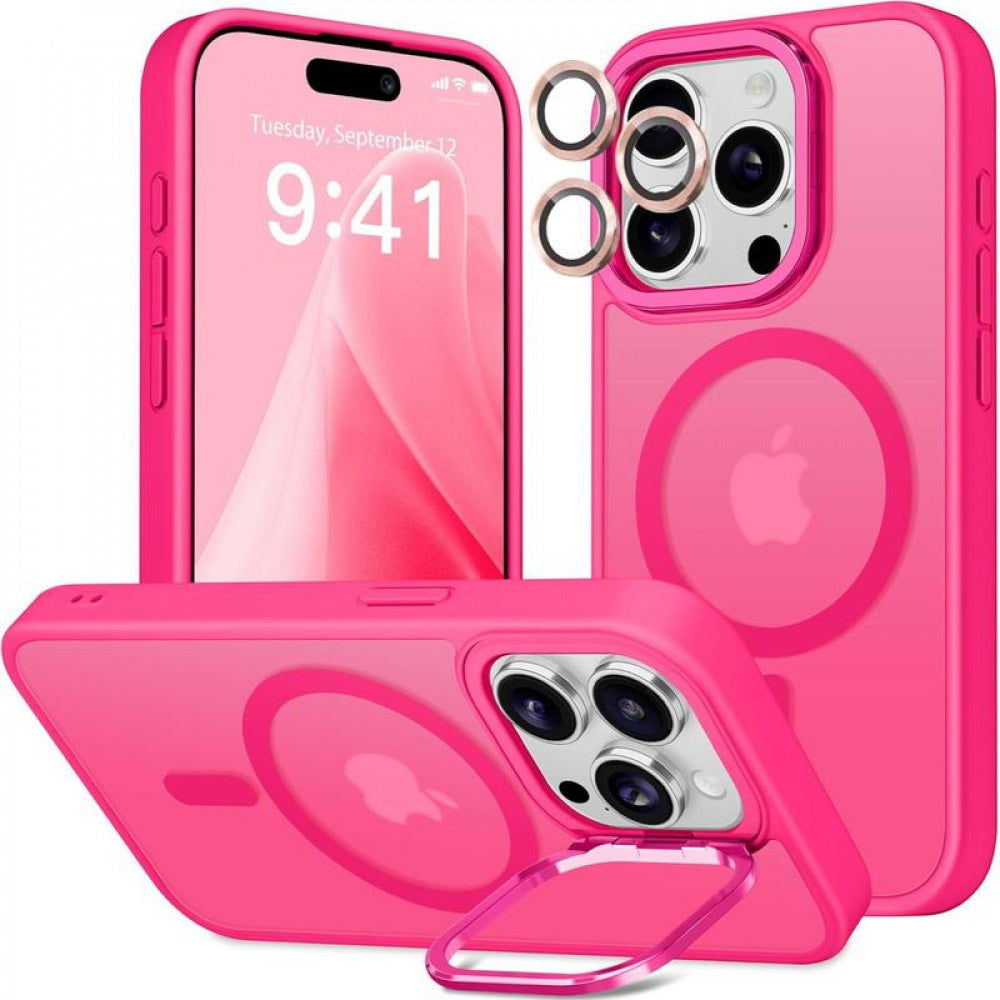 Ameigas Shockproof MagSafe Phone Case with Camera Stand & Lens Protection