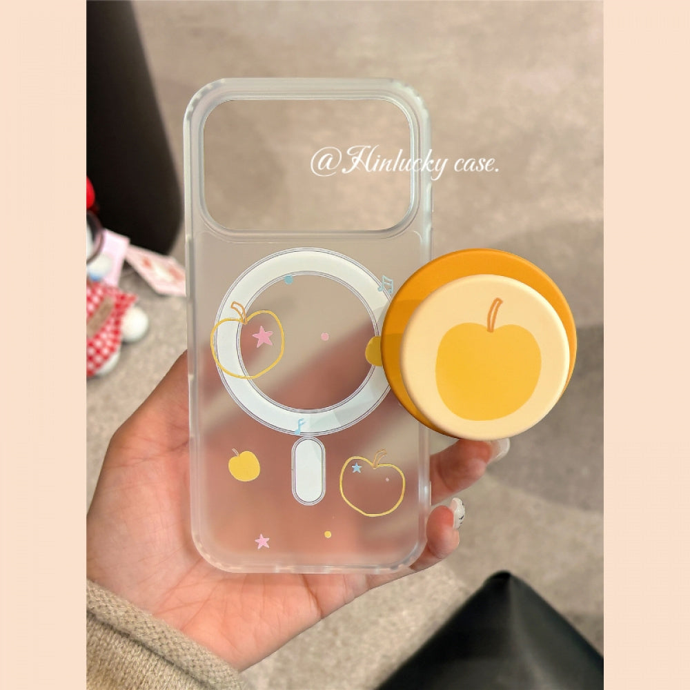 Ameigas Honey Line Apple Case - Korean Instagram Style MagSafe Frosted Cover