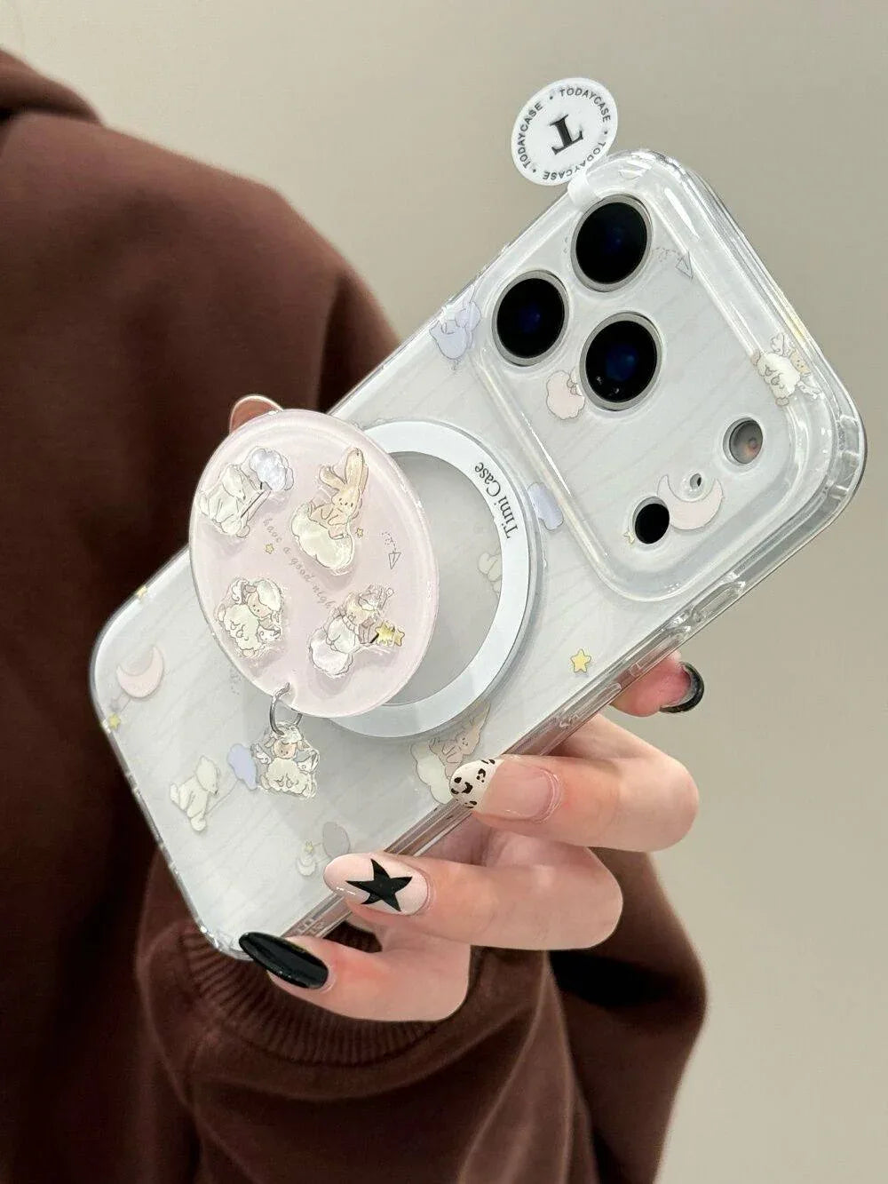 Ameigas Animal Nightcap Case - Cute Sleeping Animal Print with Magnetic Kickstand & Dual-Layer Armor - Ameigas