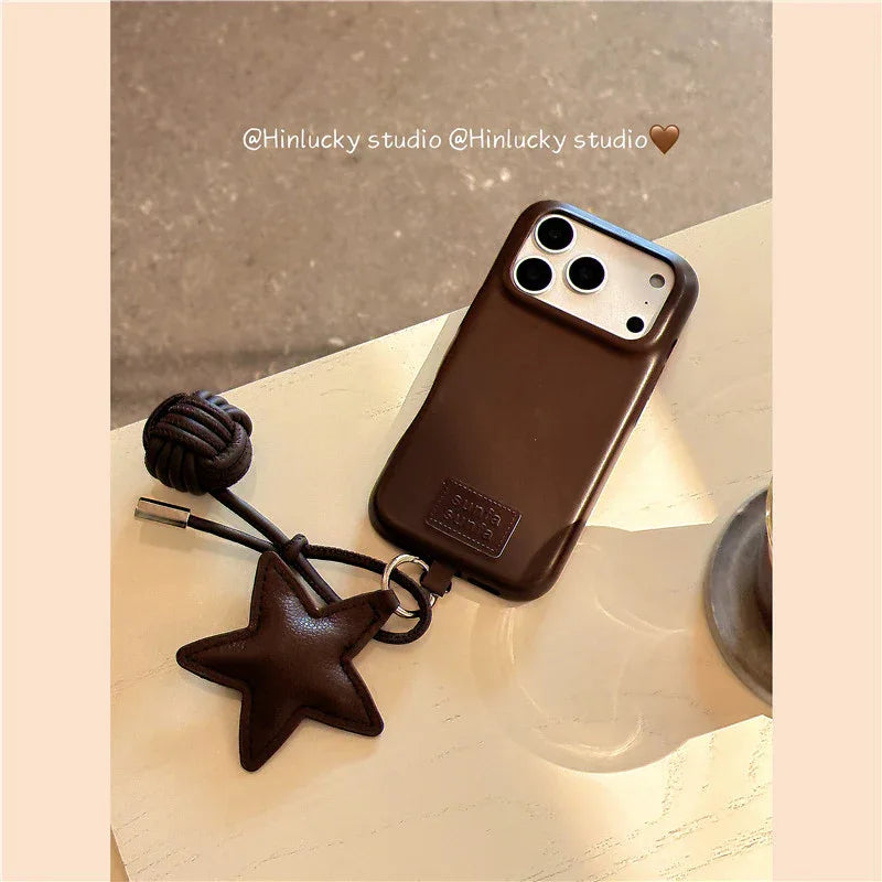 Ameigas Autumn Minimal Star Charm Leather Protective Case - Ameigas