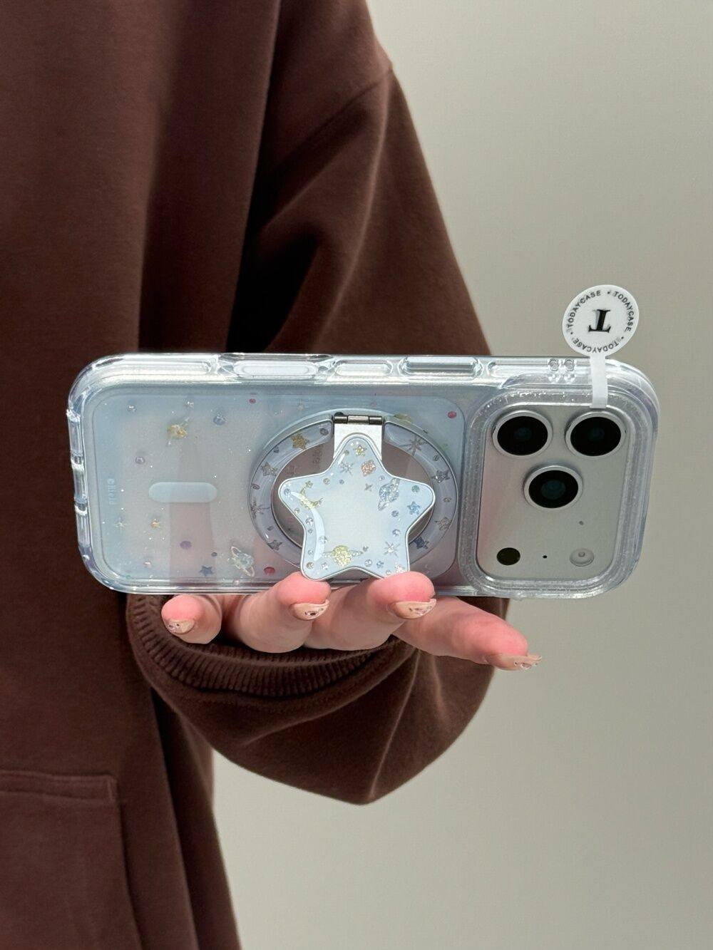 Ameigas Gilded Galaxy Transparent Magnetic Phone Case