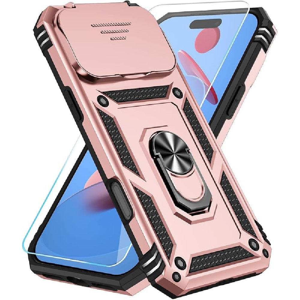 Ameigas Slide Camera Cover Ring Kickstand Protective Phone Case