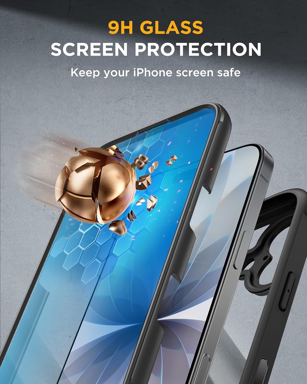 Ameigas Full-Body Magnetic Bumper Case with Built-in Glass Protection