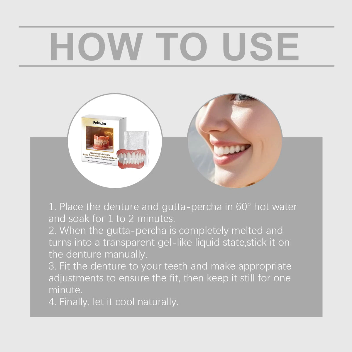 New Denture Silicone Kit - Soft Kit Teeth Upper and Lower Set - Silicone Liners
