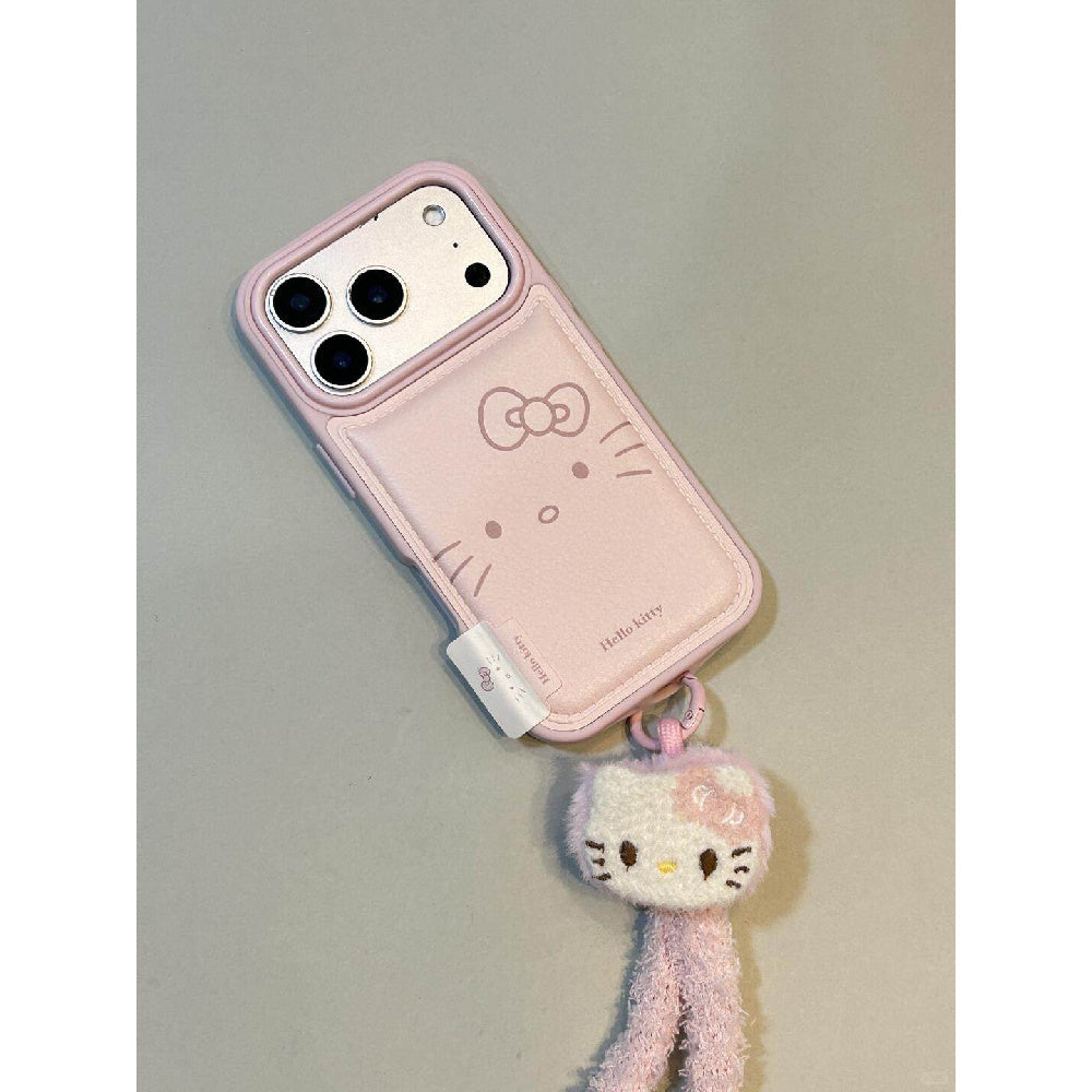 Ameigas Pink Kitty Head Silicone Protective Phone Case