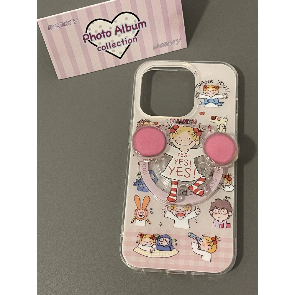 Ameigas Cheerleader Girl Magnetic Stand Dual-Layer Phone Case - Ameigas