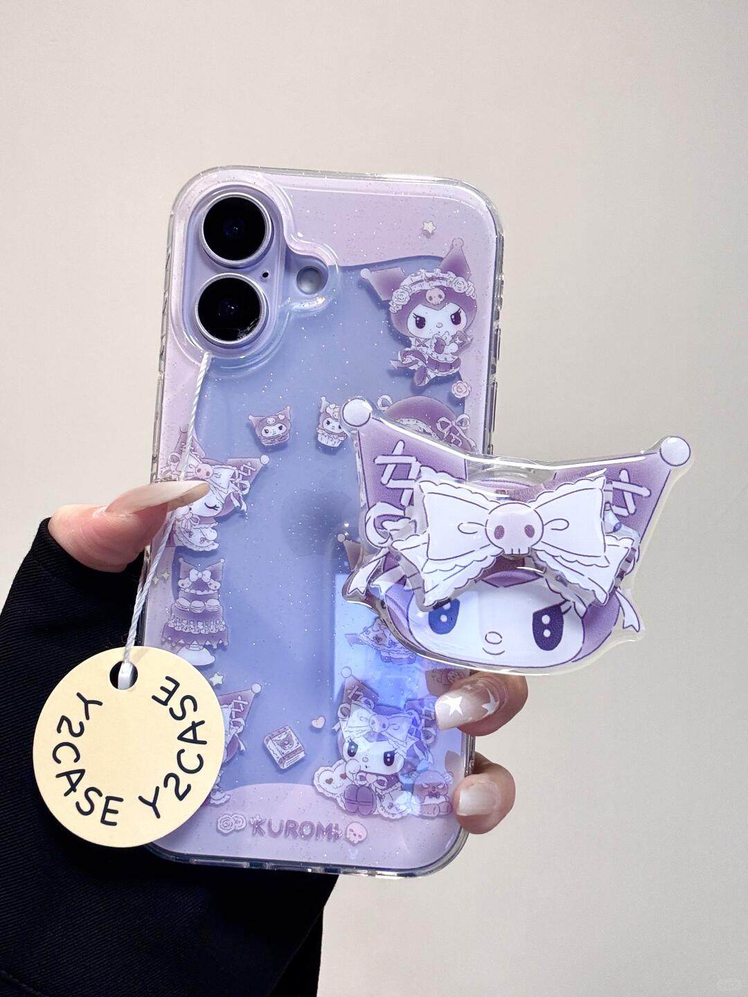 Ameigas Glitter Kuromi Frame IMD Double-Layer Phone Case