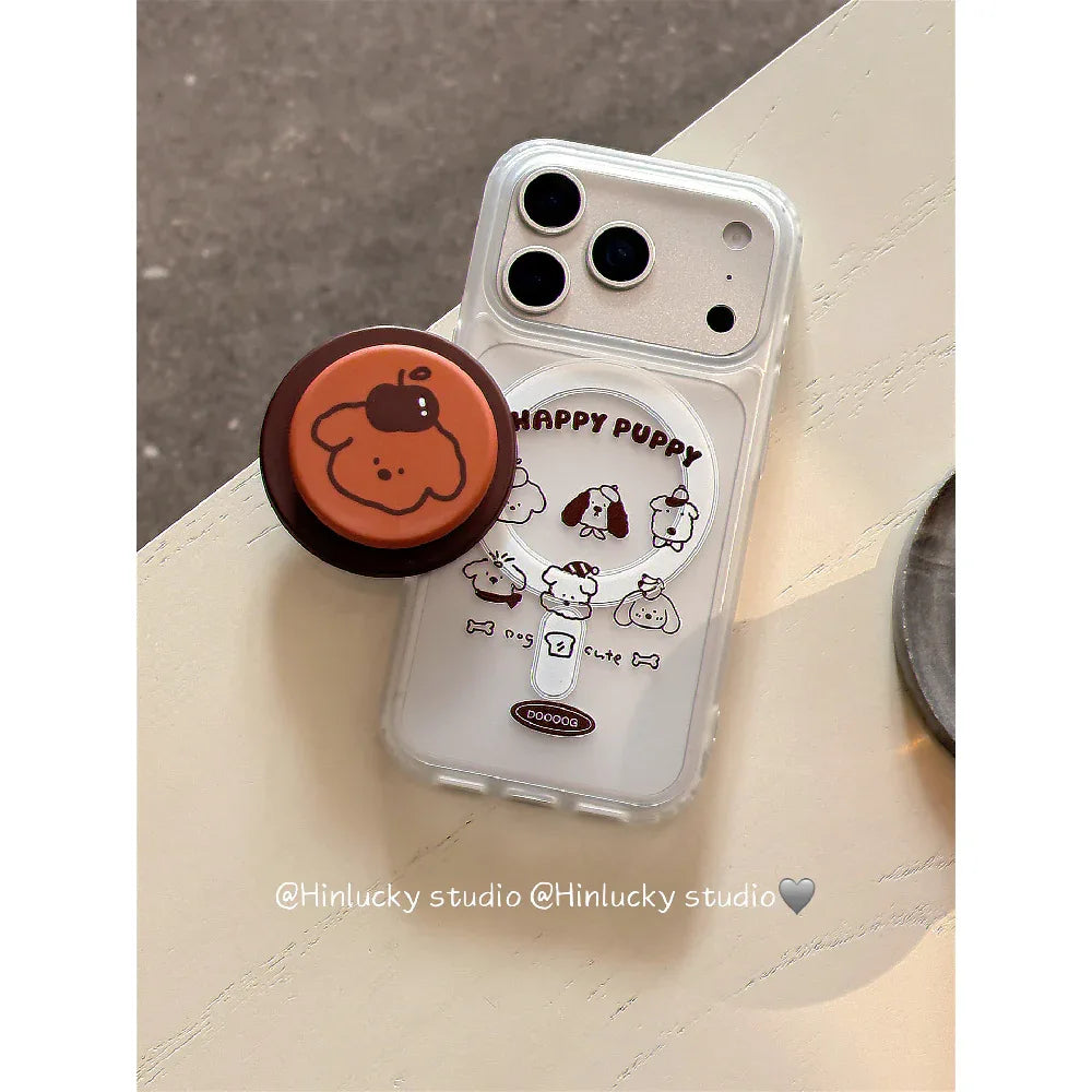 Ameigas Cute Line Art Puppy Frosted MagSafe Stand Case - Ameigas