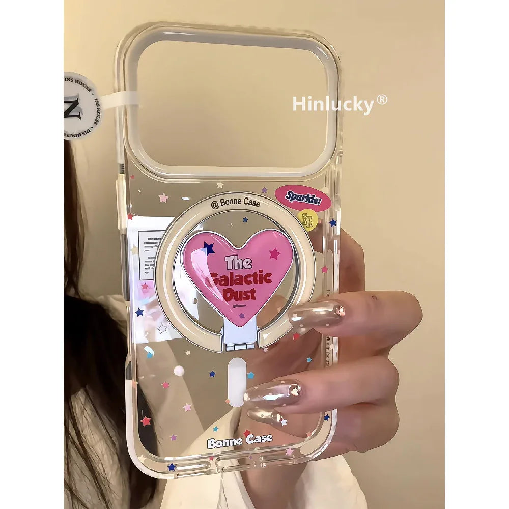 Ameigas Color Pop Z-Fold Stand Case - K-Instagram Star & Heart MagSafe Cover - Ameigas