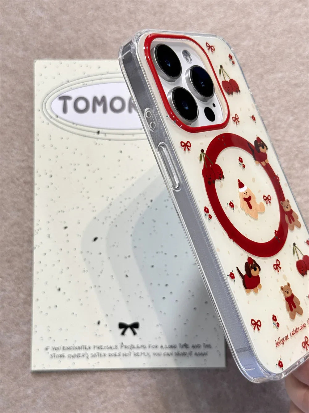 Ameigas Cute Cherry Bear & Dachshund Magnetic Stand Phone Case - Ameigas