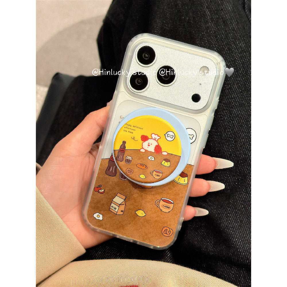 Ameigas Doodle Pup Tea-Time Case - Puppy & Pastry MagSafe Skin-Feel Cover