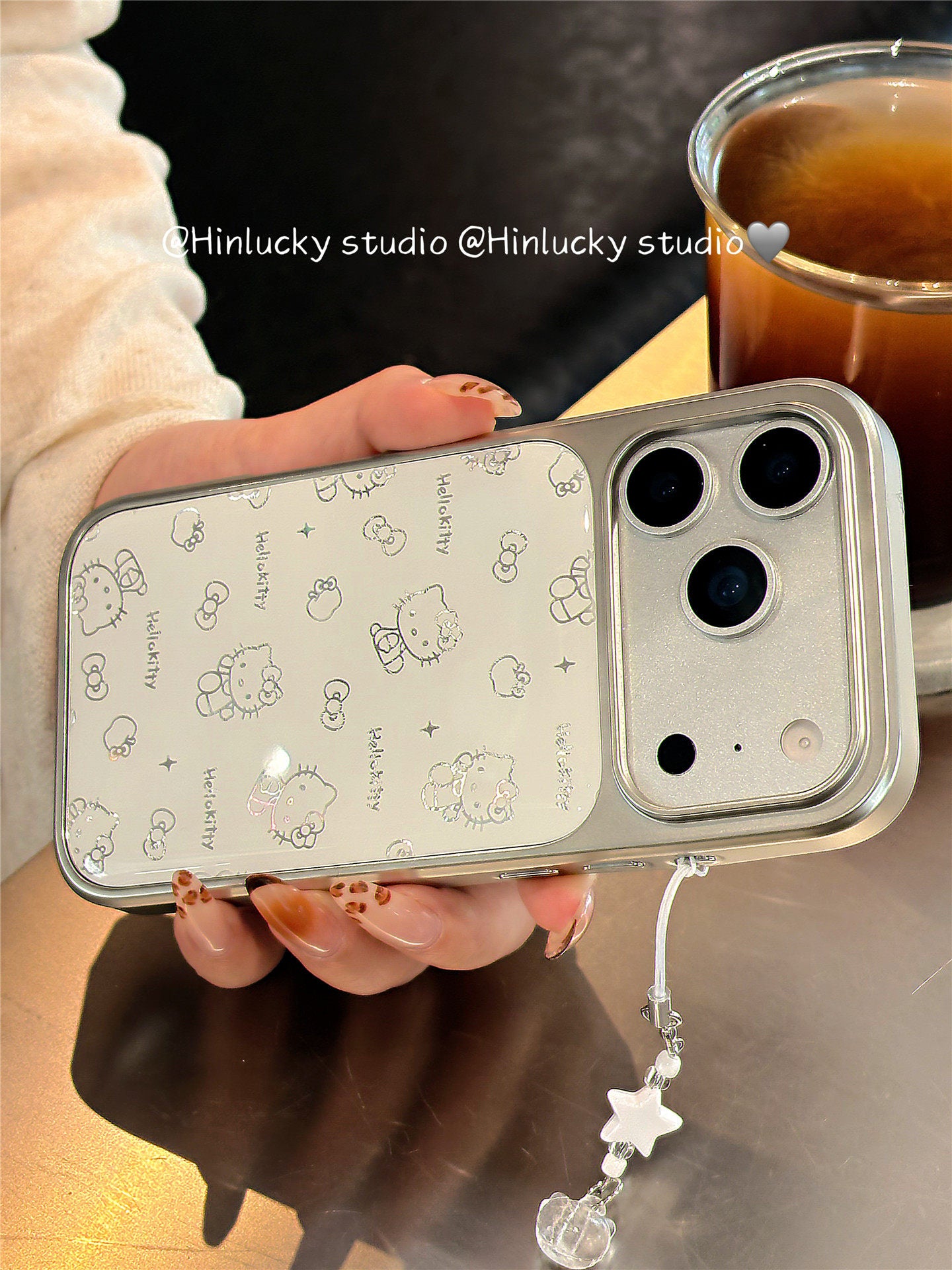 Ameigas Ins Cute Cartoon Cat Electroplated Phone Case