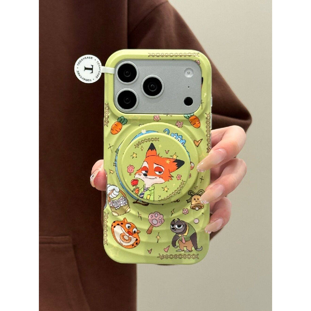 Ameigas Zootopia Partner Case - Judy Hopps & Nick Wilde Duo Design with 2-in-1 Magnetic Stand