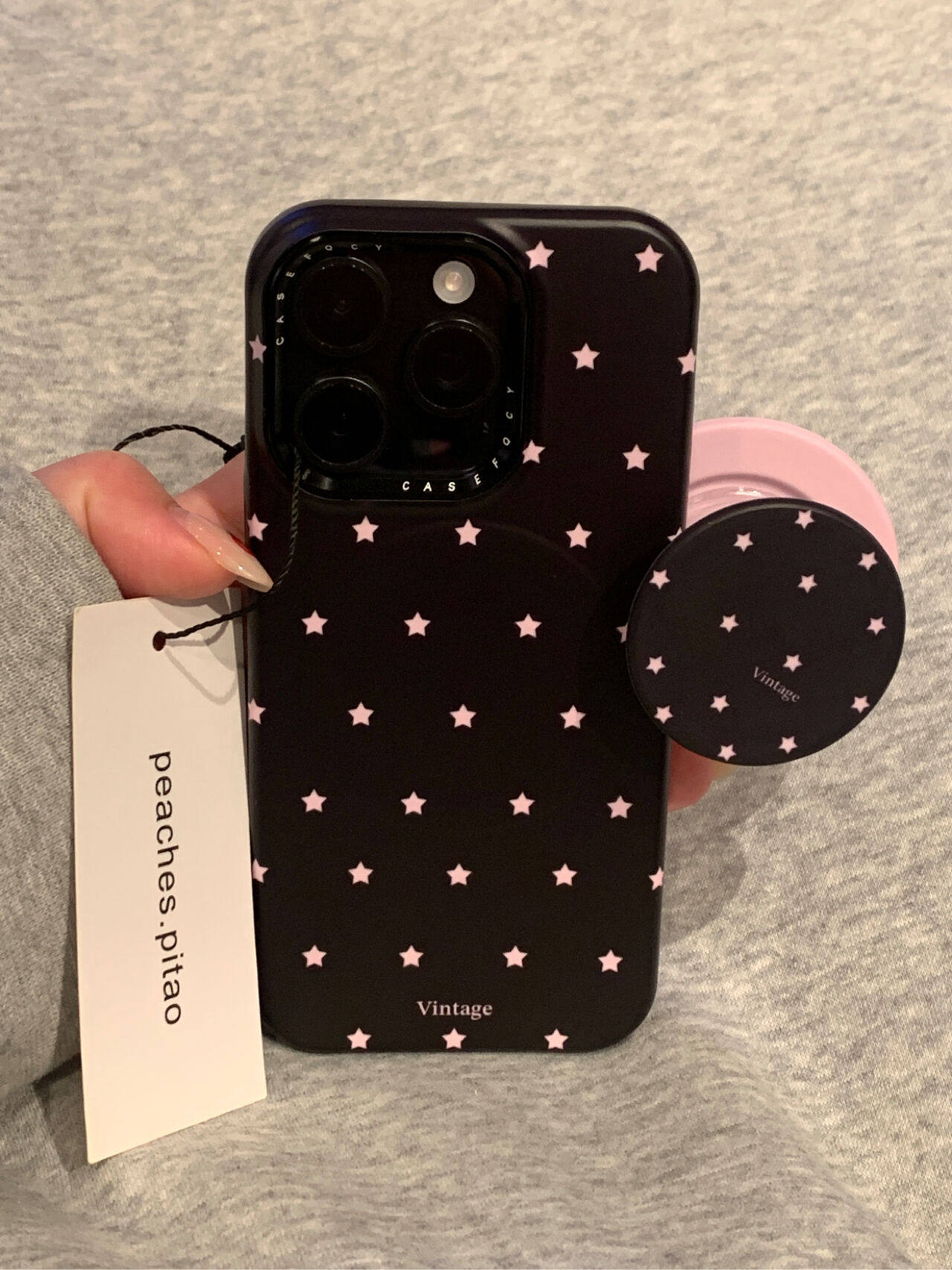 Ameigas Sweet-Cool Star Case - Black & Pink Film Star Design with Magnetic Stand