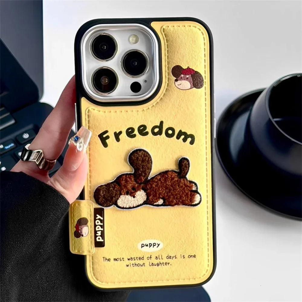 Ameigas Autumn Winter Leather Phone Case for iPhone 17 Pro Max – Shockproof Luxury Protective Cover for Women - Ameigas