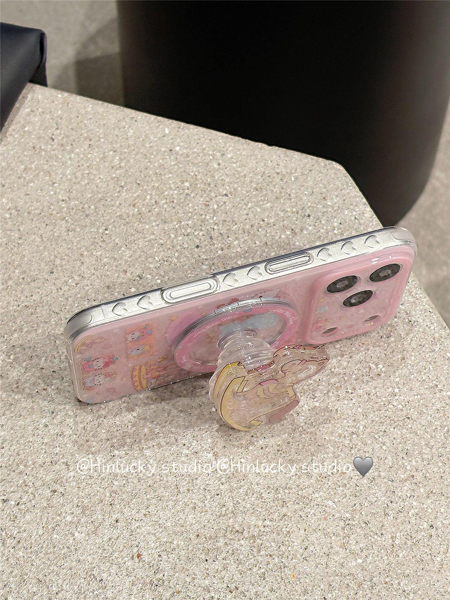 Ameigas Cute Carousel Cat Magnetic Stand Phone Case - Ameigas