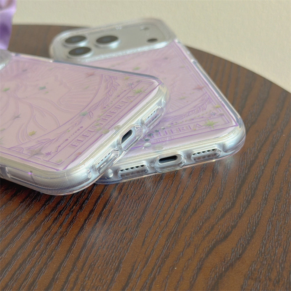 Beautiful Ins Style Gold-Plated Goddess Tears Compatible with iPhone 16/17 Pro Max Case 14 Apple 15 Chain