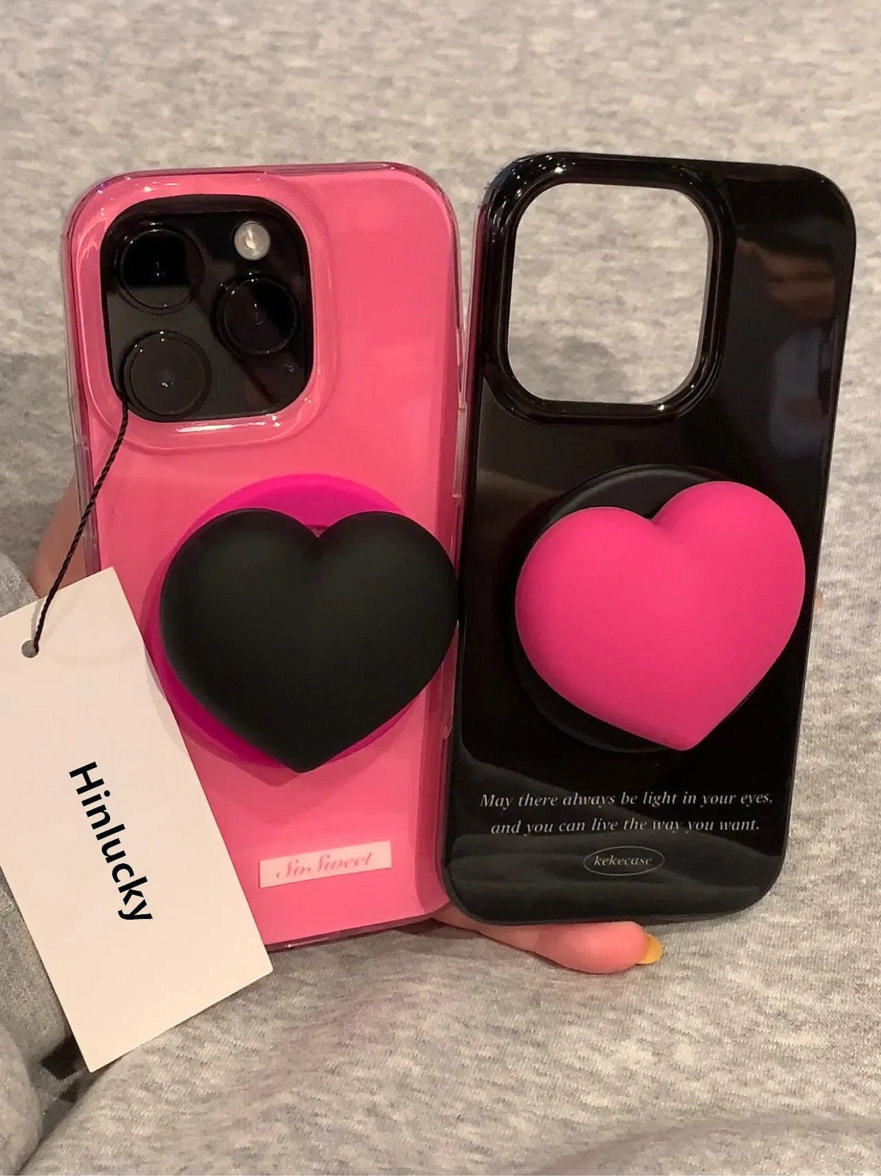 Ameigas Sweet Edge Case - Dusty Rose Heart with Studded Accent & MagSafe Stand