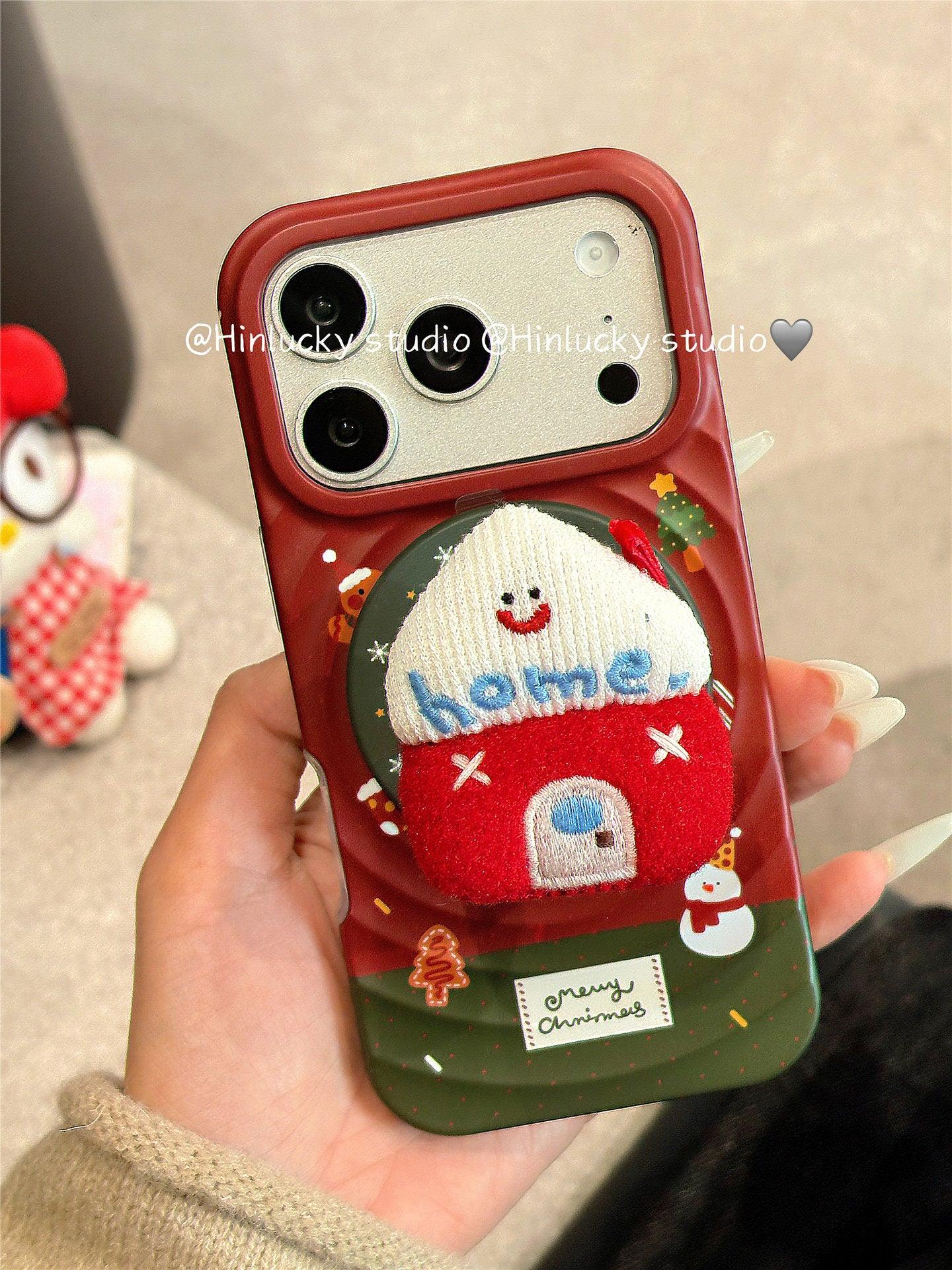 Ameigas Christmas Cat Sock Case | Festive Holiday MagSafe Stand Cover - Ameigas