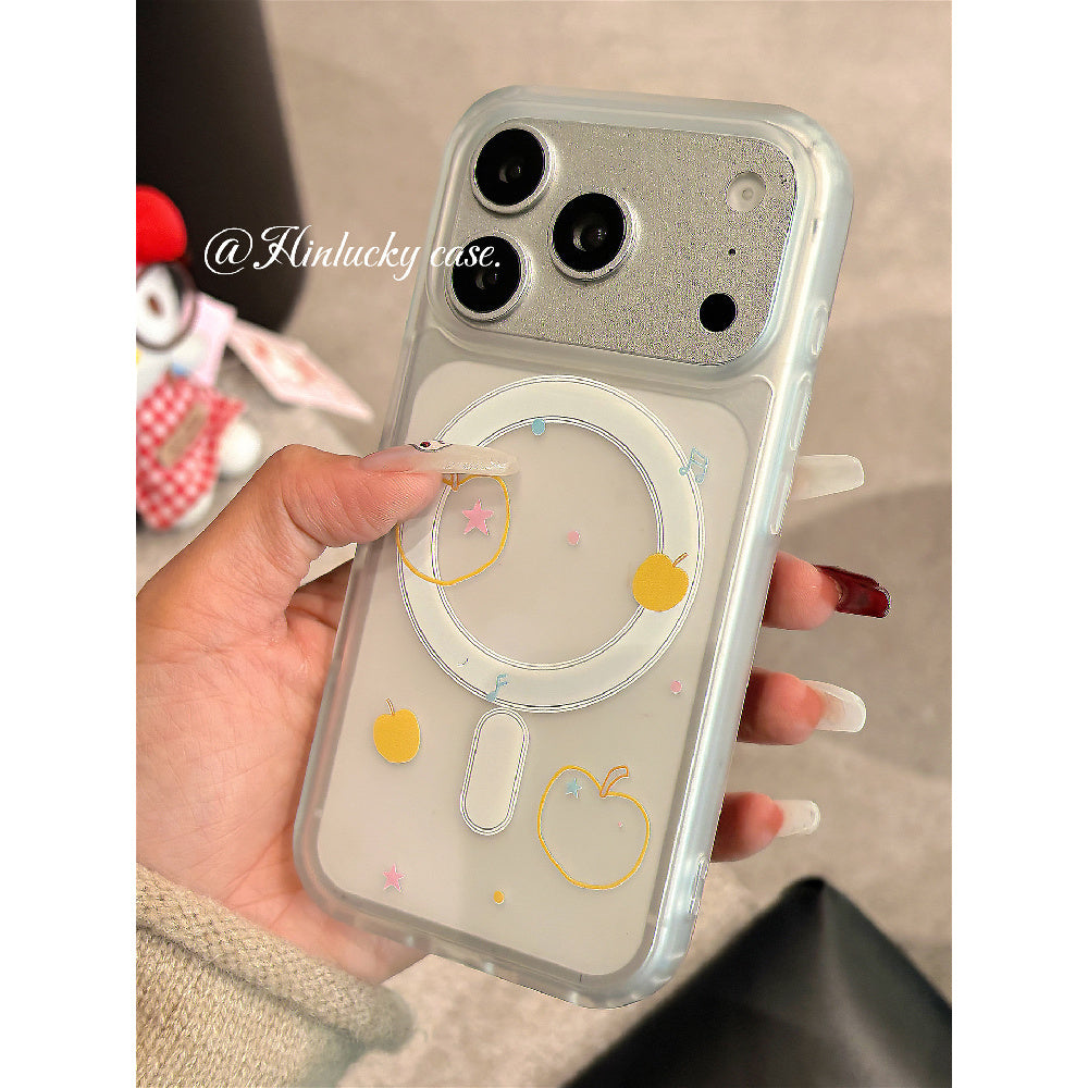 Ameigas Honey Line Apple Case - Korean Instagram Style MagSafe Frosted Cover
