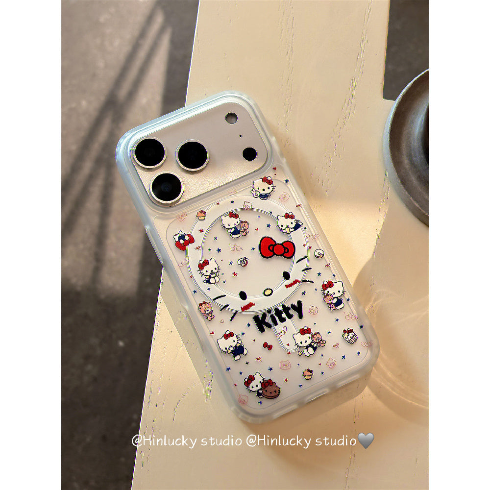 Ameigas Paw-Soft Touch Stand Case - Japanese Korean Cute Kitty MagSafe Cover