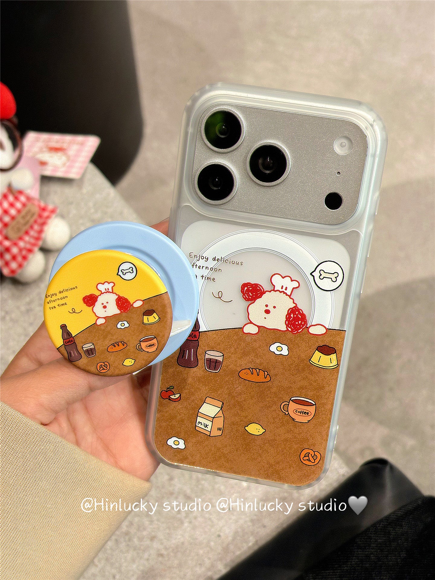 Ameigas Doodle Pup Tea-Time Case - Puppy & Pastry MagSafe Skin-Feel Cover