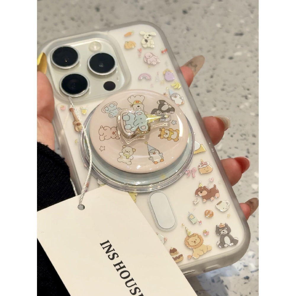 Ameigas Full Icon Doll Magnetic Rotating Stand Phone Case