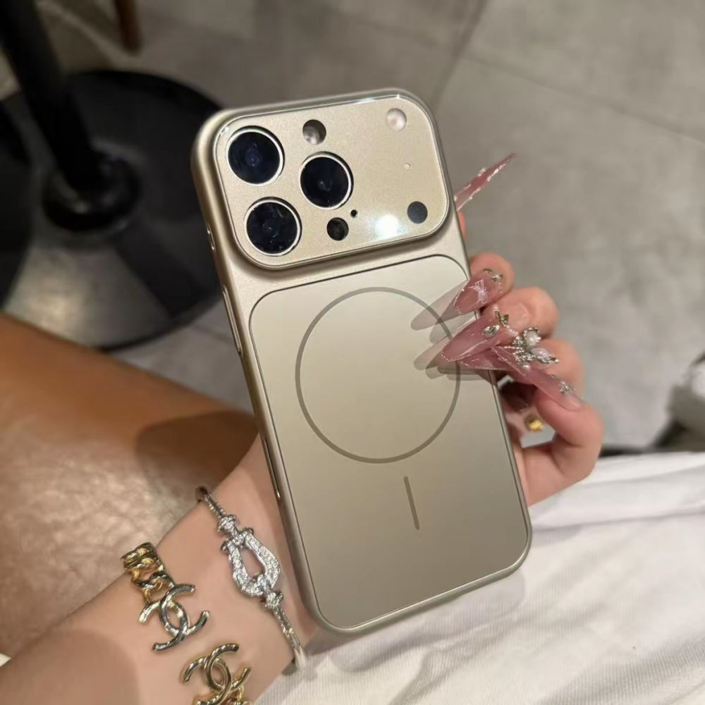 Ameigas Large Window Matte Glass Magnetic Phone Case