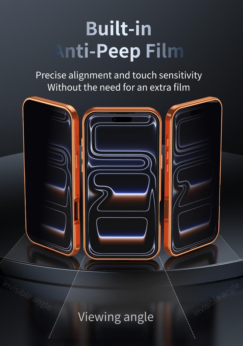 Ameigas Magnetic Privacy Screen Phone Case with Metal Frame