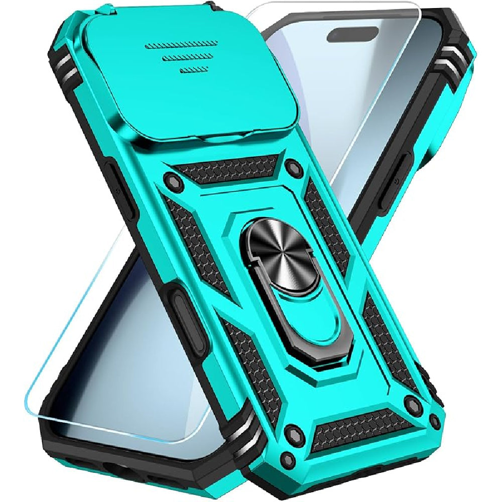 Ameigas Slide Camera Cover Ring Kickstand Protective Phone Case