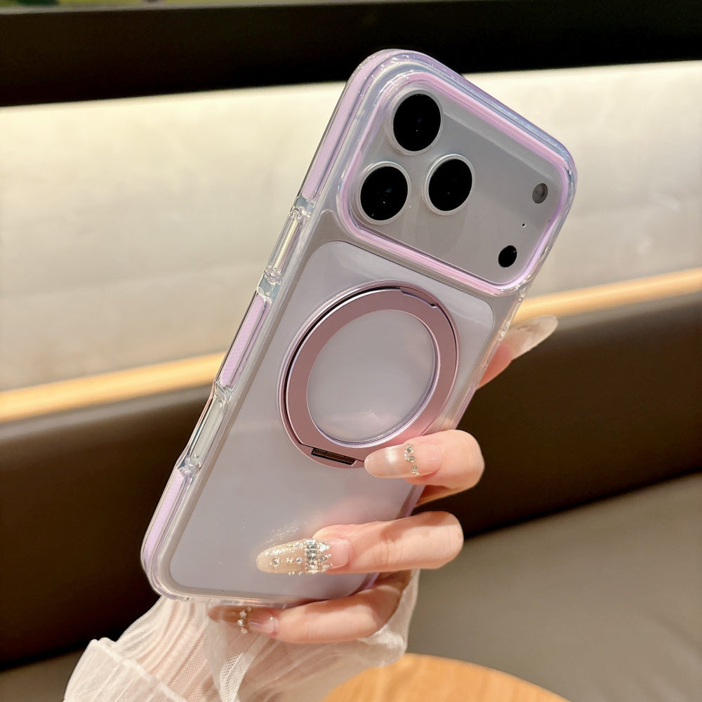 Ameigas Ice Crystal Magnetic Stand Phone Case – 360° Rotating Shockproof Cover