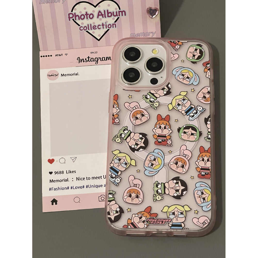 Ameigas Powerpuff Girls Magnetic Stand Phone Case