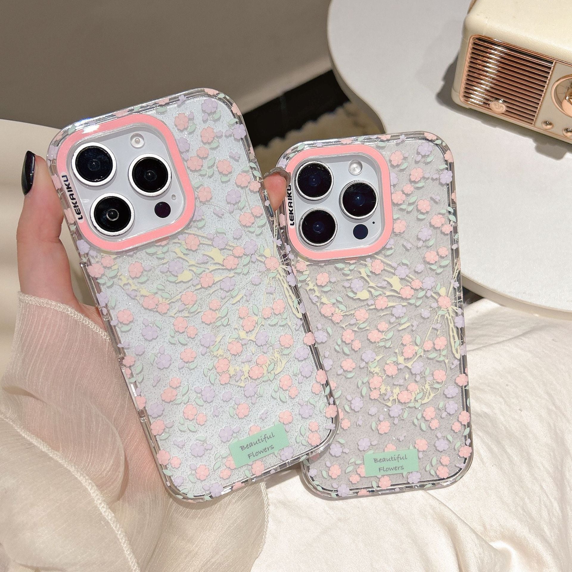 Ameigas Full Screen Flowers & Butterflies Protective Phone Case