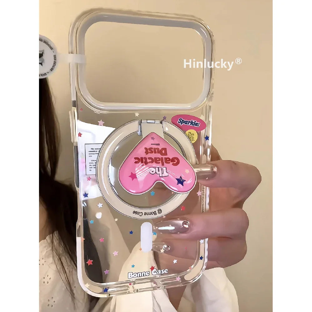 Ameigas Color Pop Z-Fold Stand Case - K-Instagram Star & Heart MagSafe Cover - Ameigas